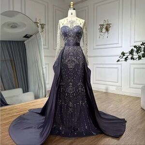 Elegant Evening Gown in Dark Purple